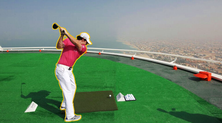 Golf Course on top of the Building in Dubai